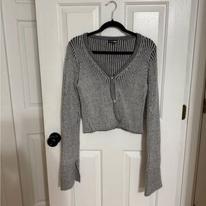 Brand new Gray Ribbed Knit Cardigan